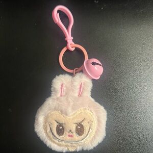 Pink Plush Monster Bag charm with Bell